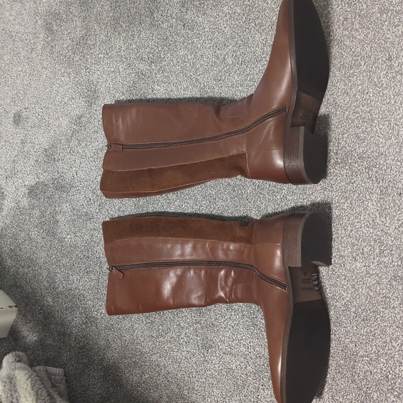 Aquatalia Brown Knee High Italian Leather Boots Size 8 - Picture 2 of 7